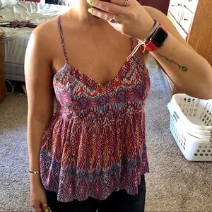 MULTI COLORED STRAPPY TANK TOP